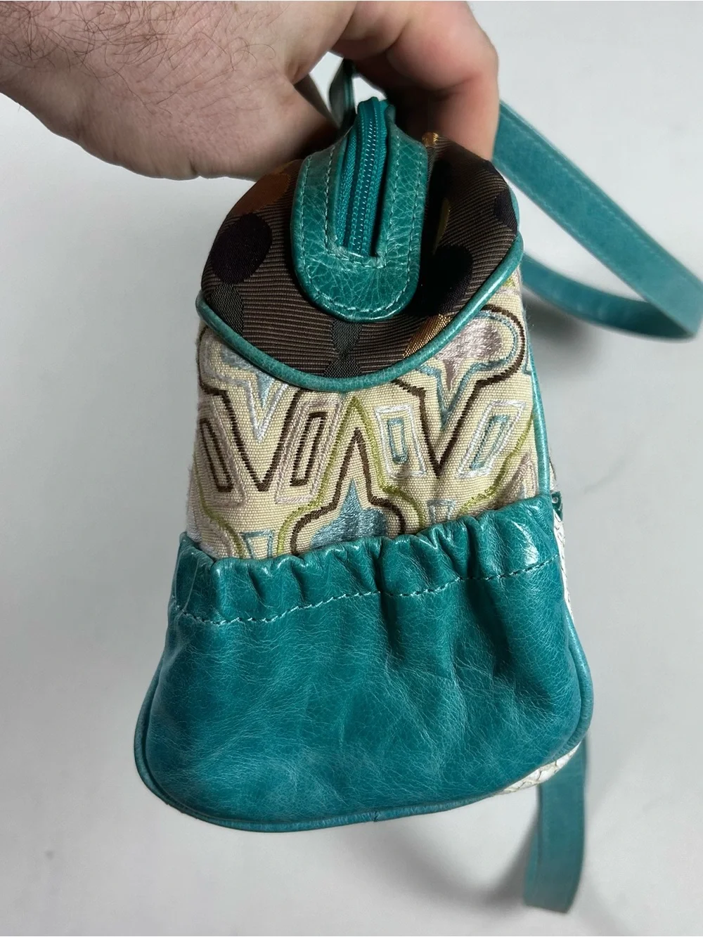 Spencer & Rutherford Shoulder Bag Geometric Colorful Snakeskin Leather Australia